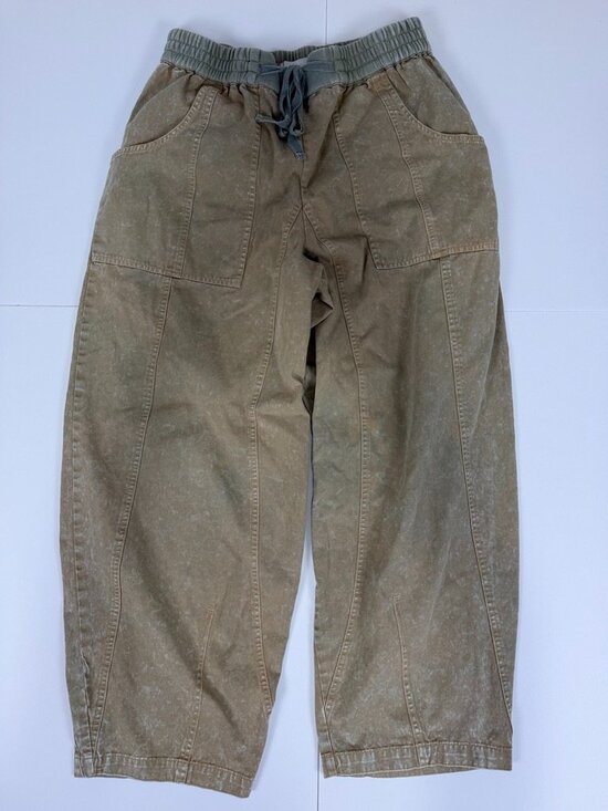 BDG Pants - BDG Mineral Wash Utility Barrel Pants Green Tan Size L